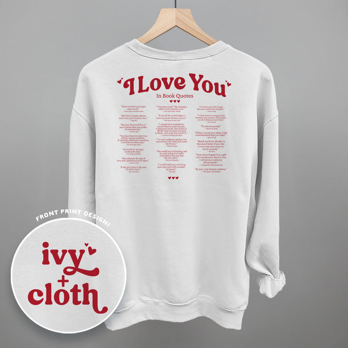 I Love You Book Quotes Back Print Ivy + Cloth