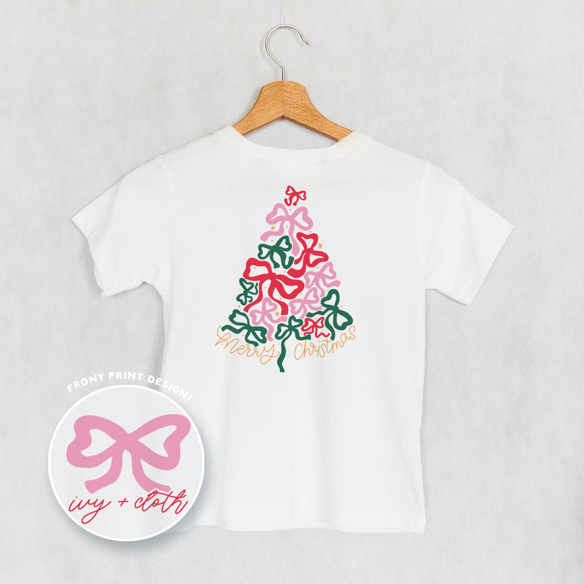 Merry Christmas Bow Tree (Kids Back Print) Ivy + Cloth