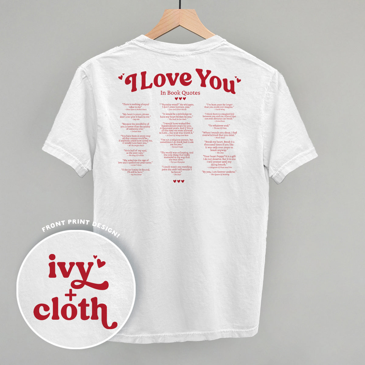 I Love You Book Quotes Back Print Ivy + Cloth