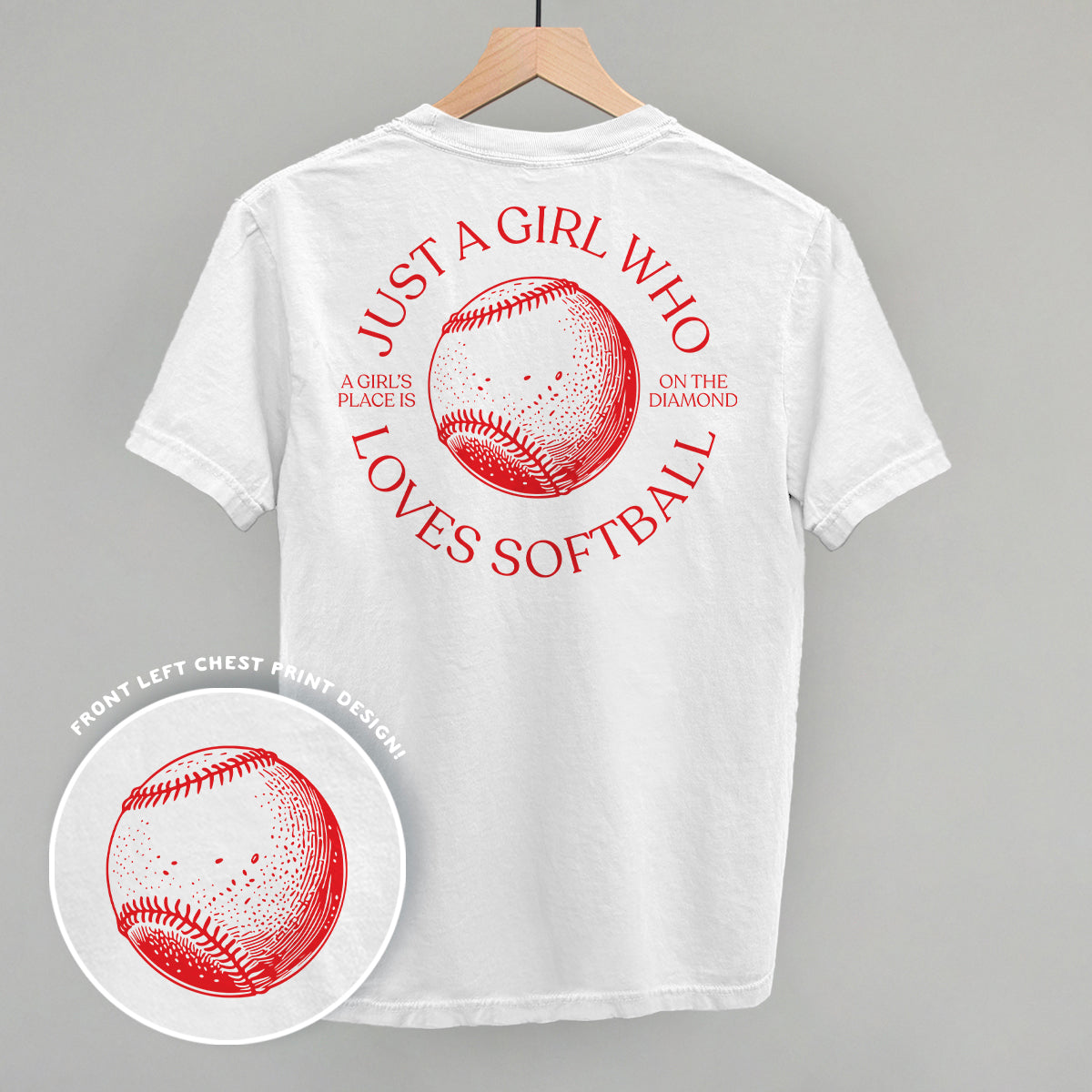 Just A Girl Who Loves Softball (Back Print) Ivy + Cloth