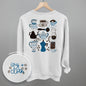 Blue & Brown Coffee Doodles (Back Print) Ivy + Cloth