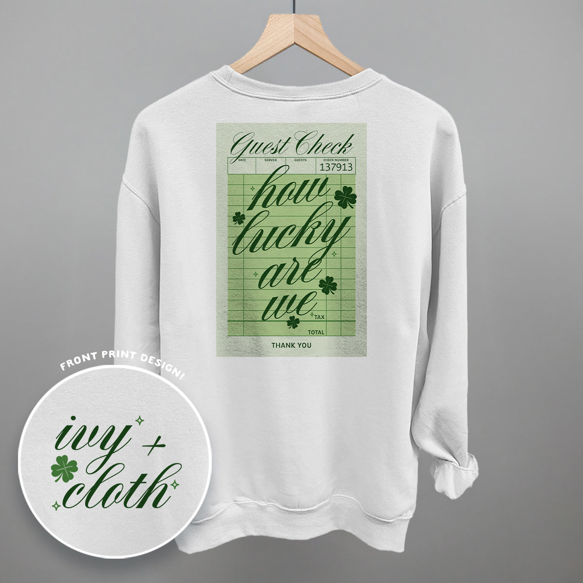 How Lucky Are We Guest Check (Back Print) Ivy + Cloth
