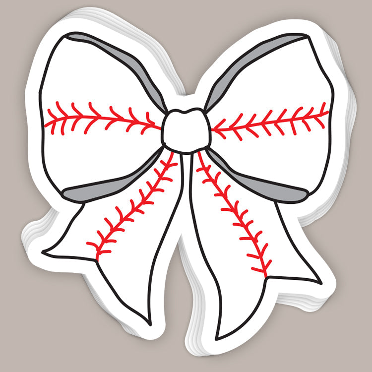 Baseball Bow Decal Ivy + Cloth