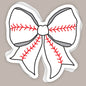 Baseball Bow Decal Ivy + Cloth