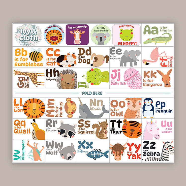 Animal Alphabet (Sticker Sheet) Ivy + Cloth