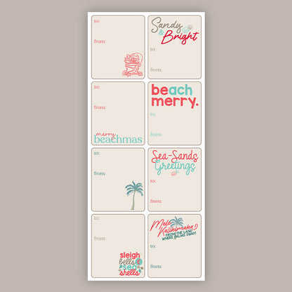 Merry Beachmas Holiday Tags (Sticker Sheet) Ivy + Cloth