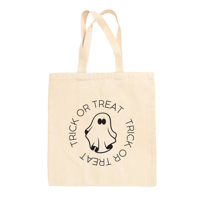 Trick Or Treat Circle Ghost Tote Bag Ivy + Cloth