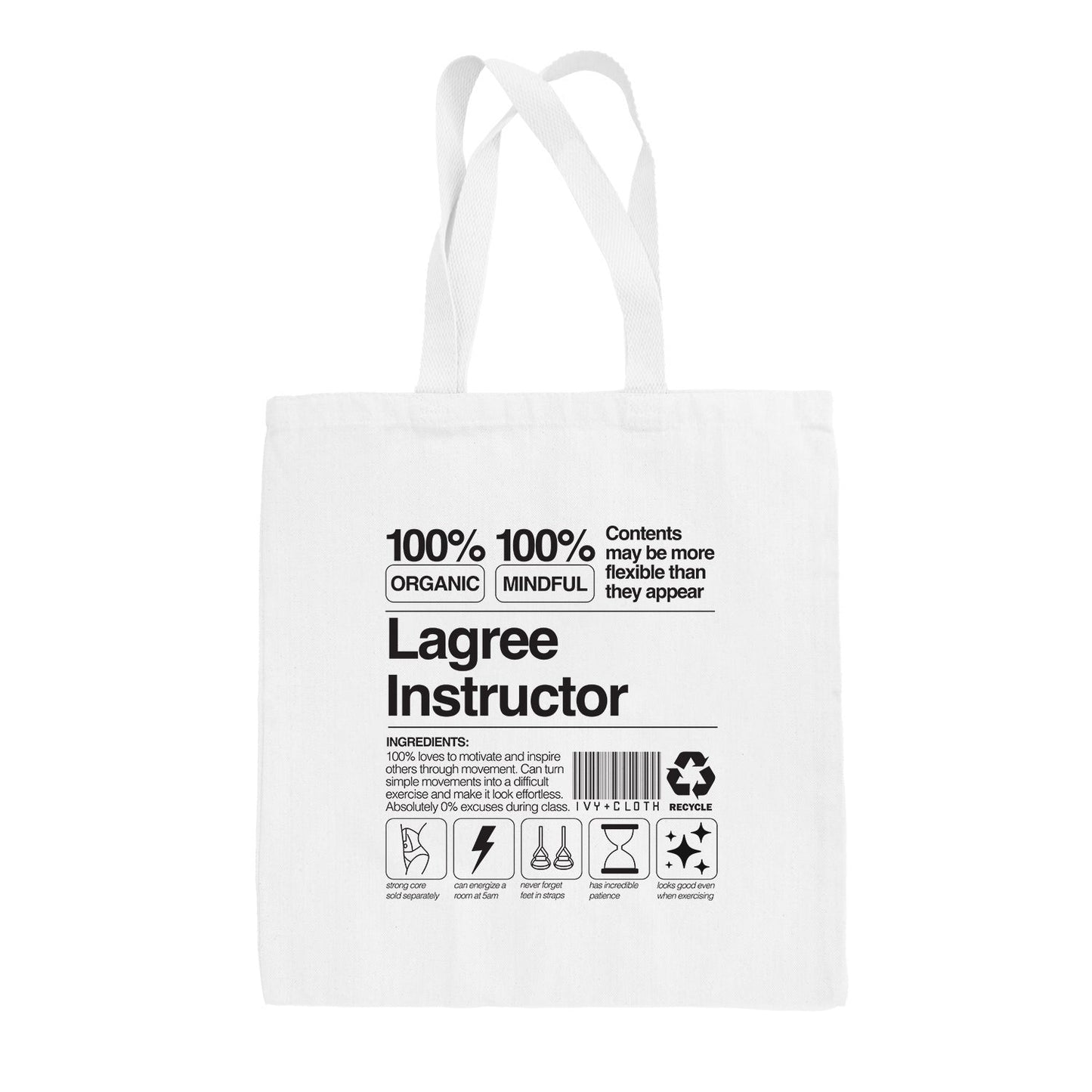 Lagree Instructor Tote Bag Ivy + Cloth