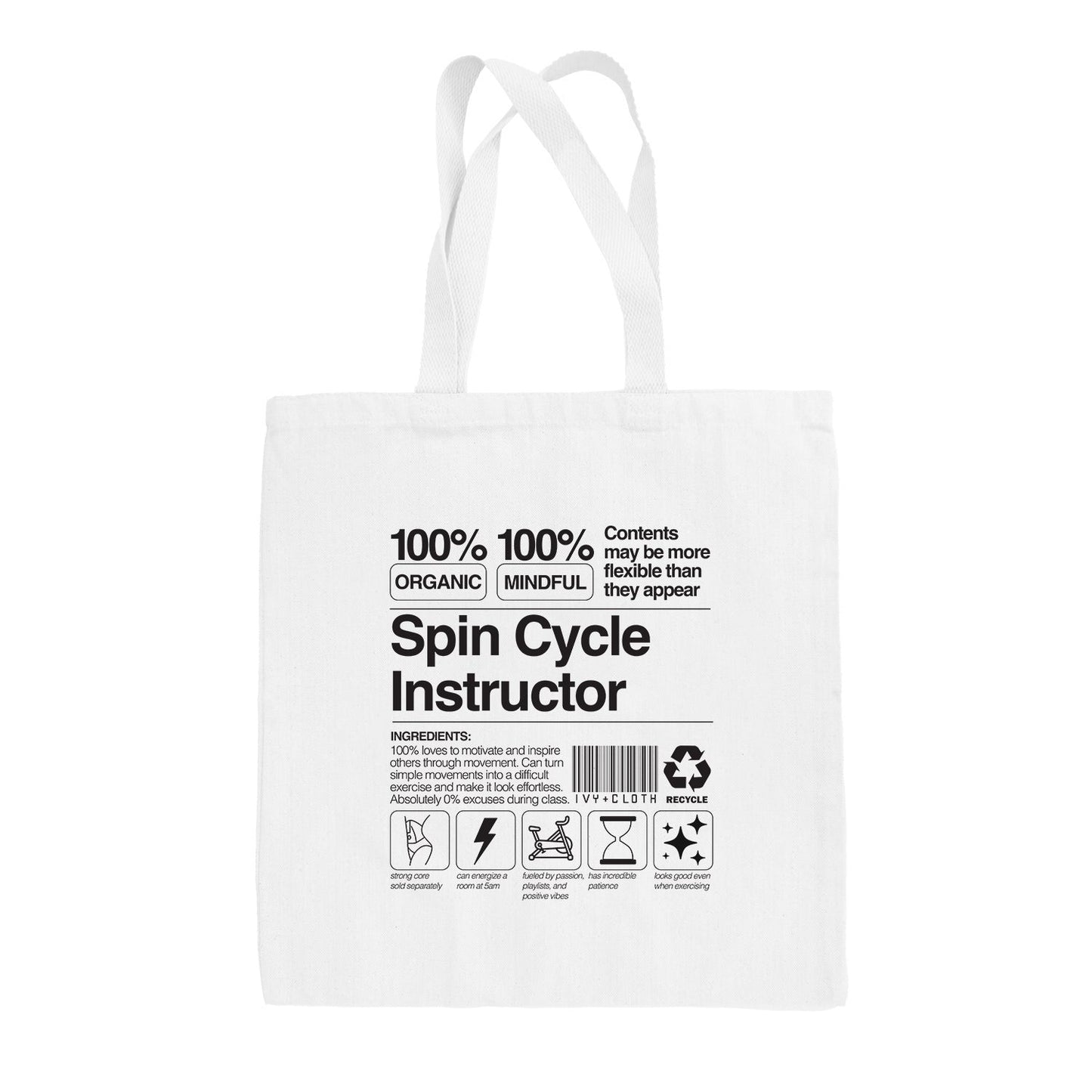 Spin Cycle Instructor Tote Bag Ivy + Cloth