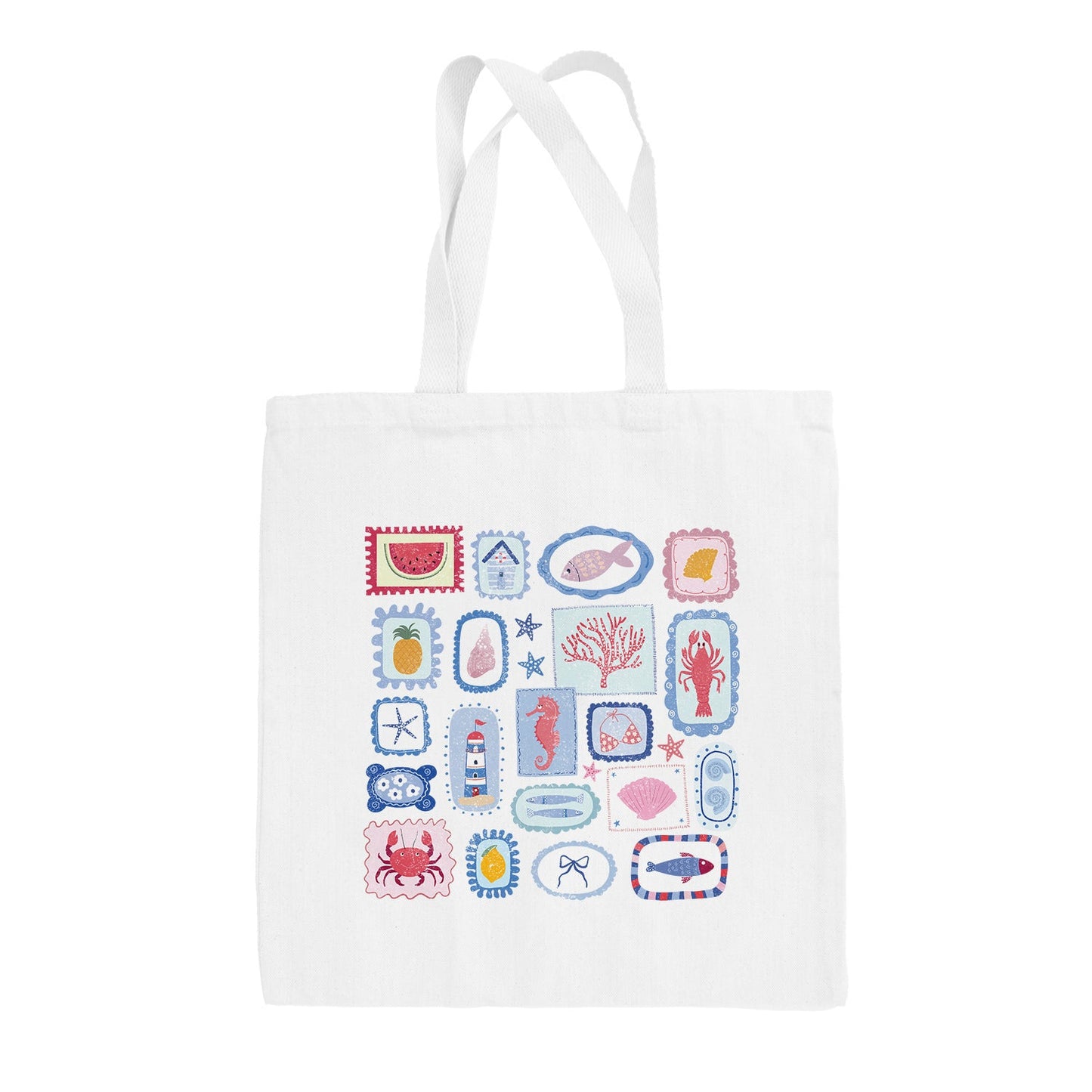 Summer Postage Stamp Doodles Tote Bag Ivy + Cloth