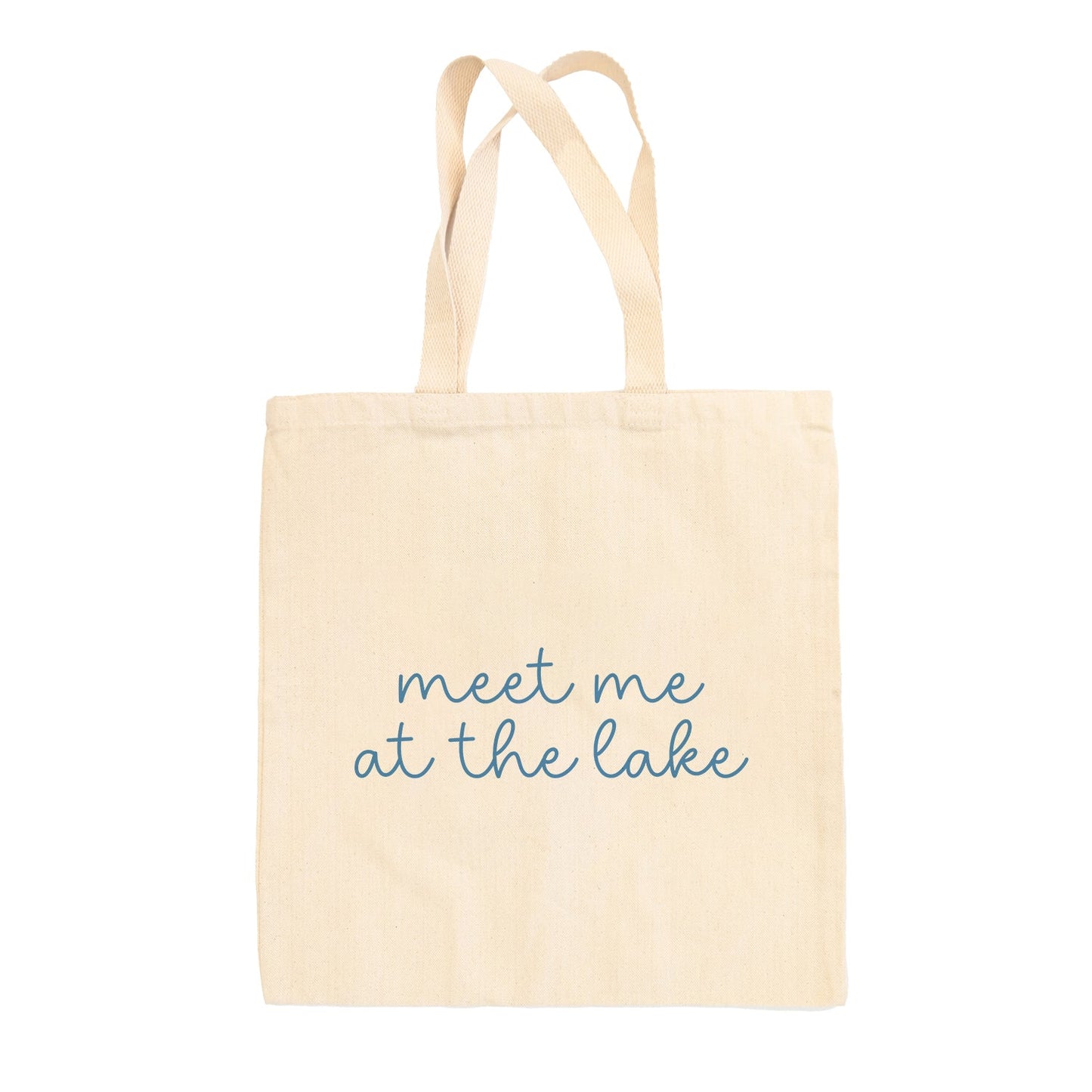 Meet Me At The Lake Blue Script (Tote Bag) Ivy + Cloth