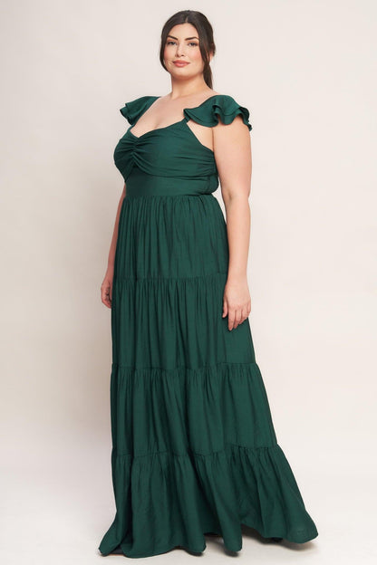 SUMMER MILK FOREST GREEN WOVEN MAXI DRESS Flying Tomato