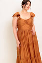 SUMMER MILK RUST WOVEN MAXI DRESS Flying Tomato