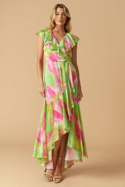 LA BEBE WOVEN SATIN MAXI DRESS Flying Tomato