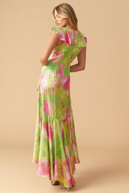 LA BEBE WOVEN SATIN MAXI DRESS Flying Tomato