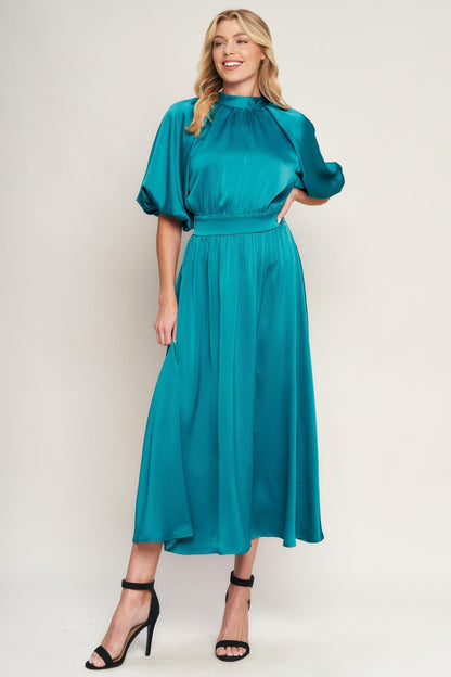PETAL PROWESS WOVEN MIDI DRESS Flying Tomato