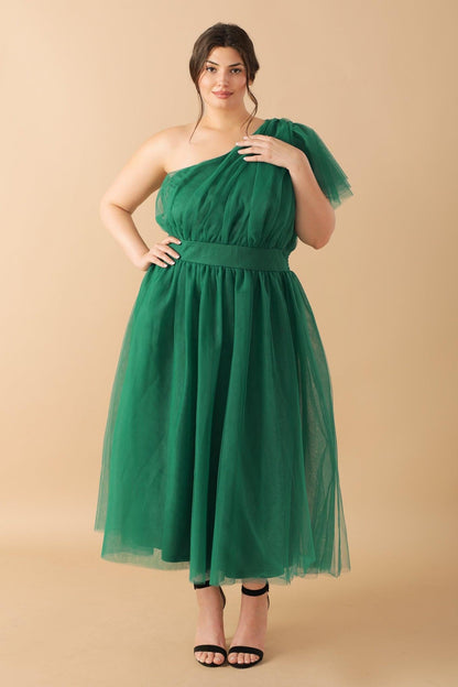 LIVELY CHARM TULLE MIDI DRESS Flying Tomato