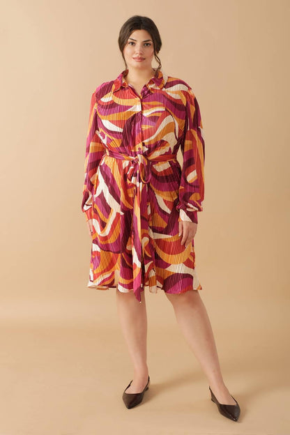 GET ON BOARD WOVEN PLISSE MINI DRESS Flying Tomato