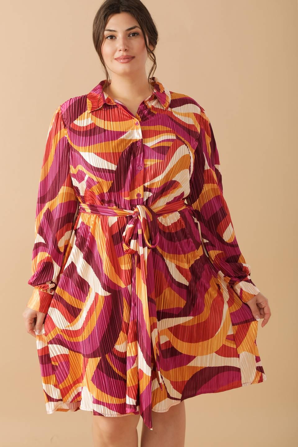 GET ON BOARD WOVEN PLISSE MINI DRESS Flying Tomato