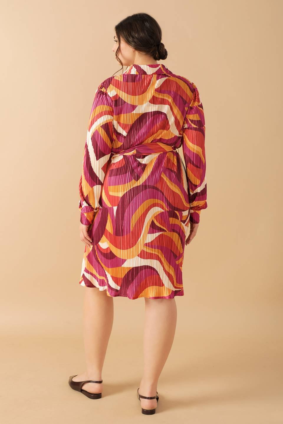 GET ON BOARD WOVEN PLISSE MINI DRESS Flying Tomato