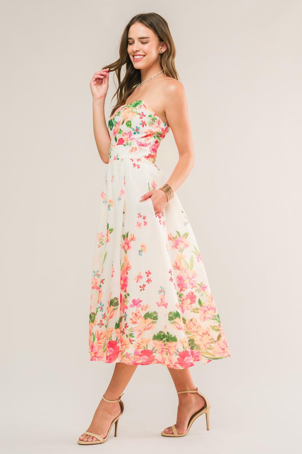 COME WHEN I CALL WOVEN MIDI DRESS Flying Tomato