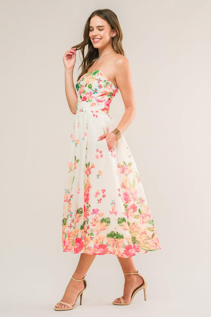 COME WHEN I CALL WOVEN MIDI DRESS Flying Tomato