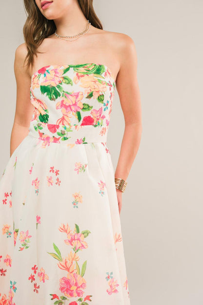 COME WHEN I CALL WOVEN MIDI DRESS Flying Tomato
