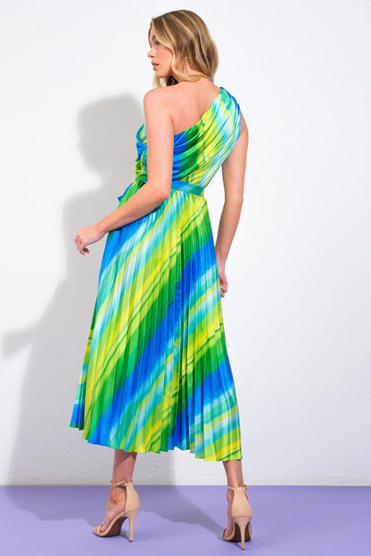 EXUBERANT ELEGANCE WOVEN MIDI DRESS Flying Tomato