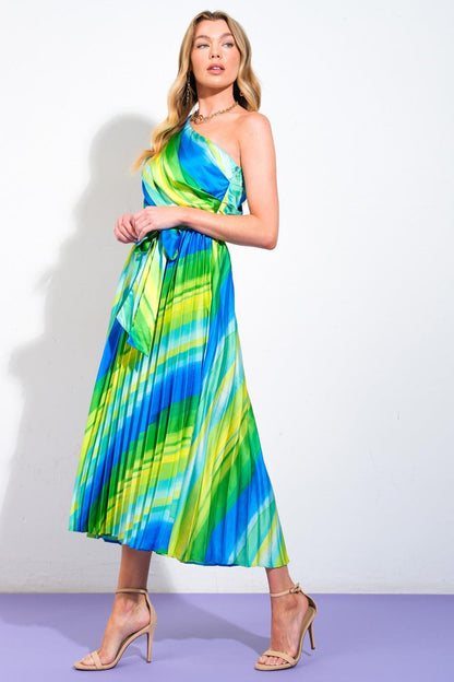 EXUBERANT ELEGANCE WOVEN MIDI DRESS Flying Tomato