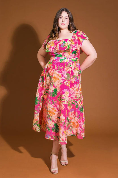 HAPPIEST HERE WOVEN MIDI DRESS Flying Tomato