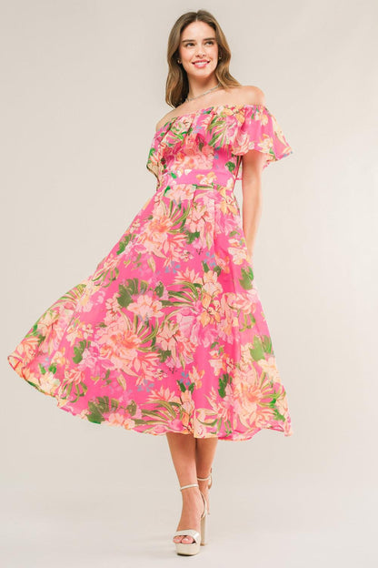 HAPPIEST HERE WOVEN MIDI DRESS Flying Tomato