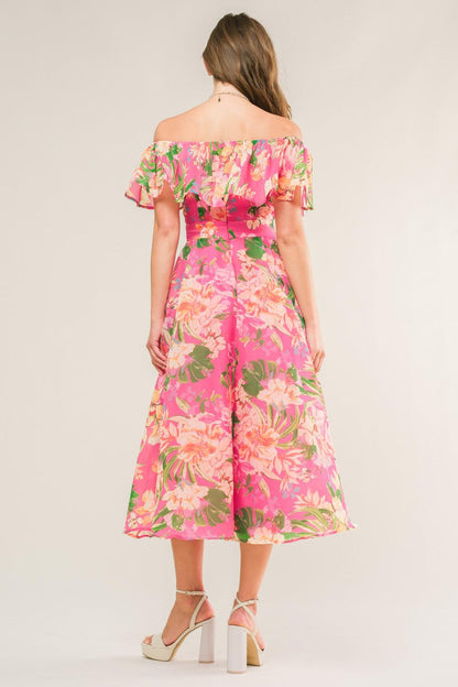 HAPPIEST HERE WOVEN MIDI DRESS Flying Tomato