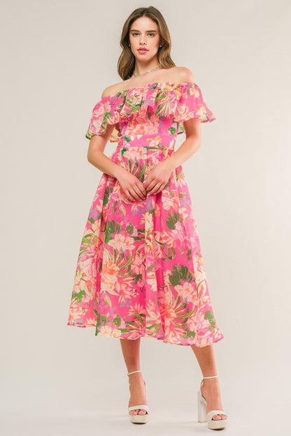 HAPPIEST HERE WOVEN MIDI DRESS Flying Tomato
