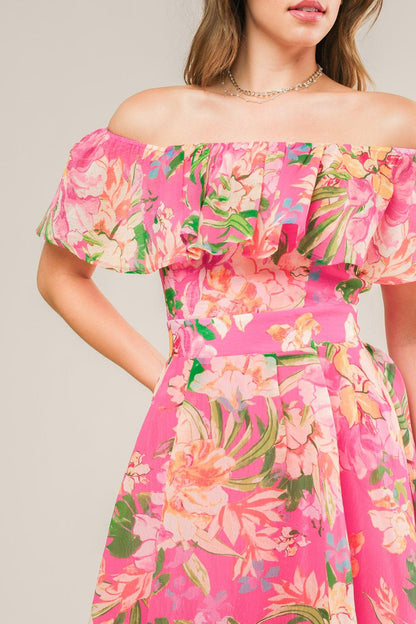 HAPPIEST HERE WOVEN MIDI DRESS Flying Tomato