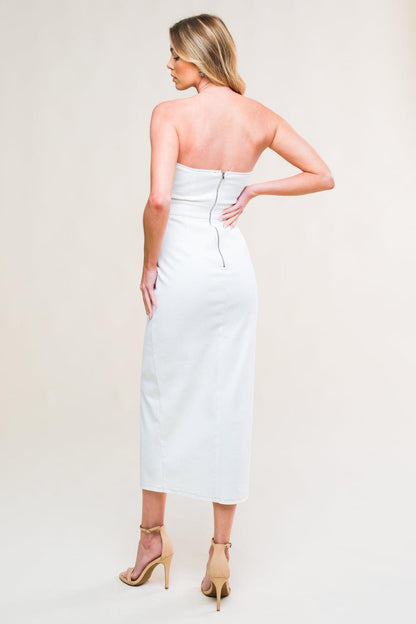 EASYGOING BEAUTY WOVEN TWILL MIDI DRESS Flying Tomato