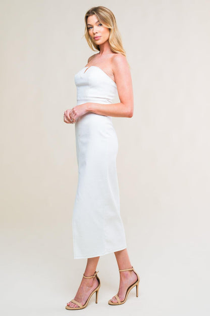 EASYGOING BEAUTY WOVEN TWILL MIDI DRESS Flying Tomato