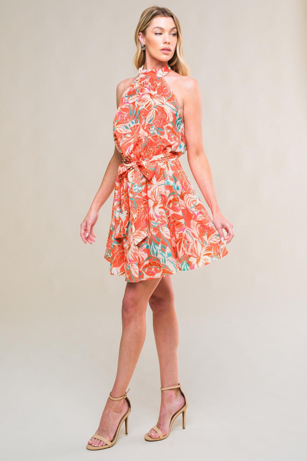 SUNNY LOVELINESSWOVEN MINI DRESS Flying Tomato