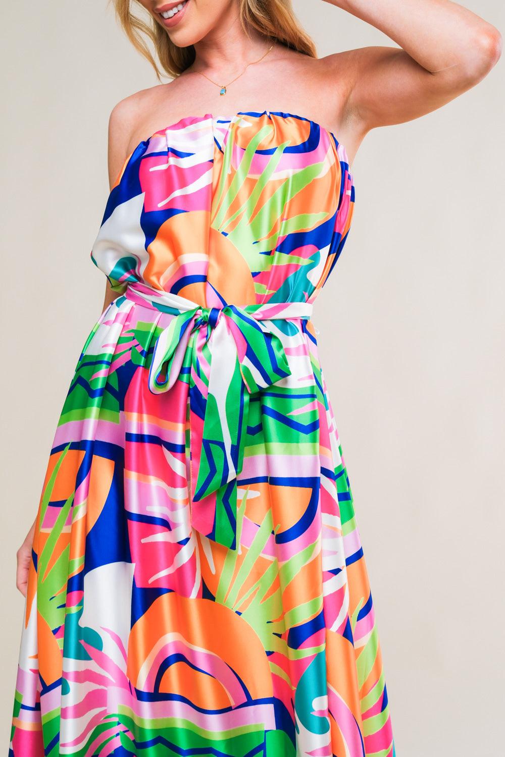 SUMMERY INCLINATION WOVEN MIDI DRESS Flying Tomato