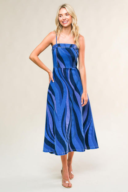 PATRIOTIC PRINCESS DENIM MIDI DRESS Flying Tomato