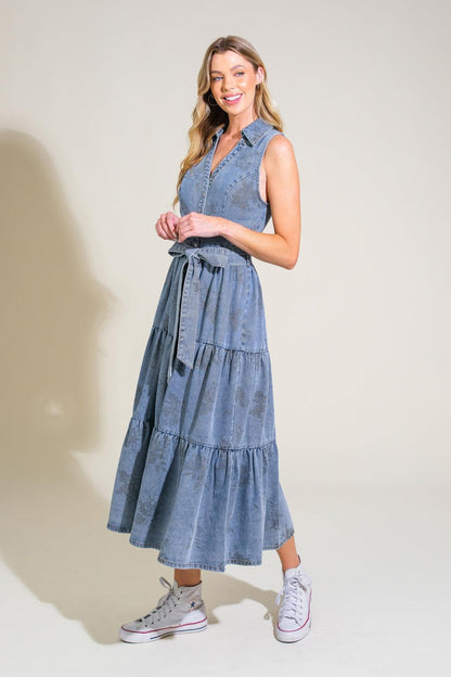 LIFE’S PATHWAYS DENIM SHIRT DRESS Flying Tomato