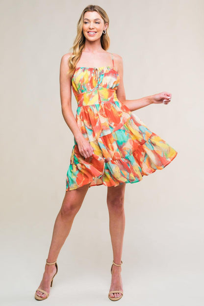 MAJESTIC ENERGY WOVEN MINI DRESS Flying Tomato