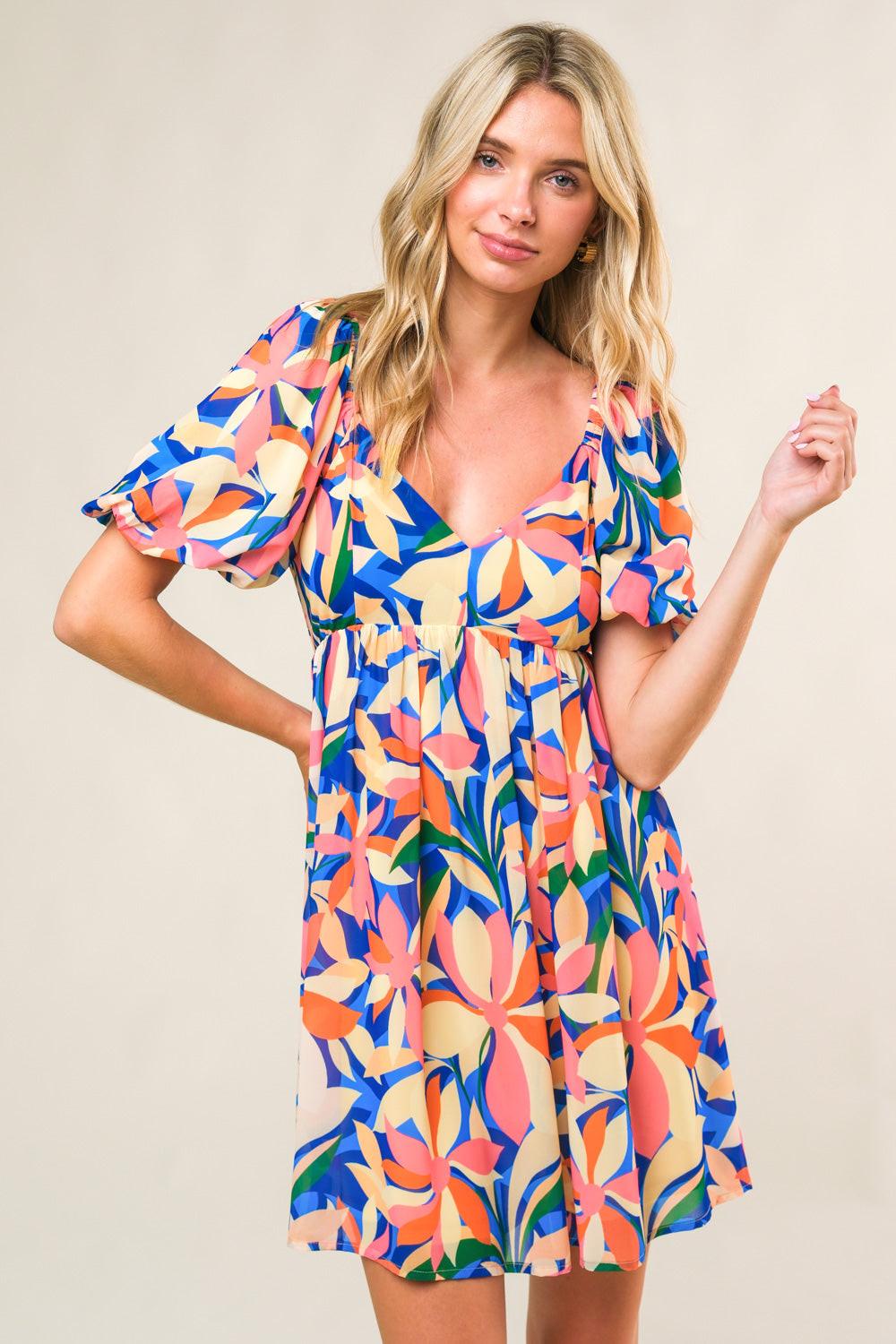 STATE OF BLISS WOVEN MINI DRESS Flying Tomato