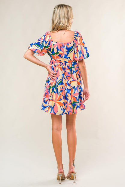 STATE OF BLISS WOVEN MINI DRESS Flying Tomato