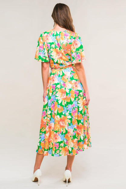 EFFERVESCENT LOVE TRUE WRAP MIDI DRESS Flying Tomato