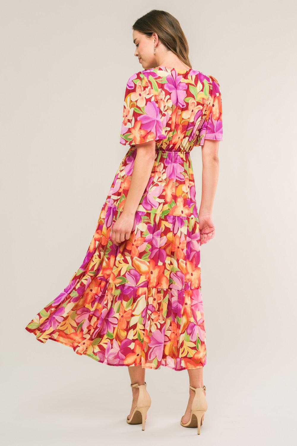 START LOOKING WOVEN MIDI DRESS Flying Tomato