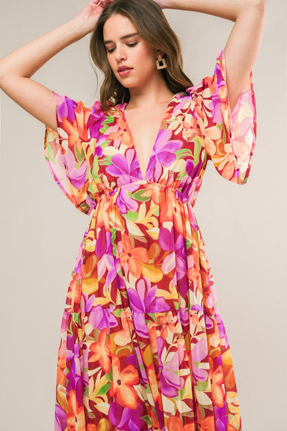 START LOOKING WOVEN MIDI DRESS Flying Tomato