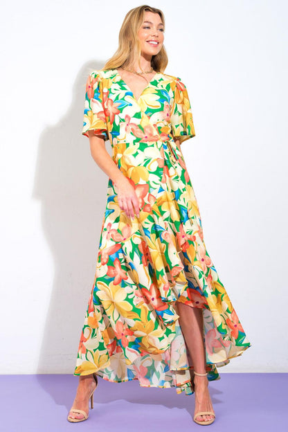 ELABORATE CHARM WOVEN HI-LO DRESS Flying Tomato