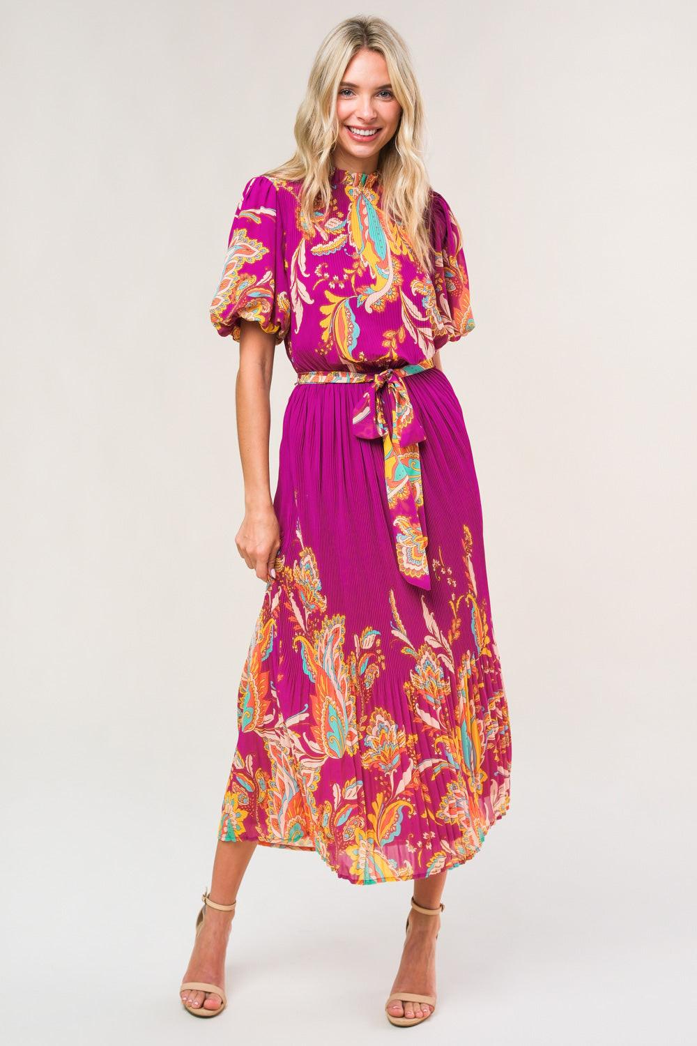 ENCHANTED TO MEET WOVEN MIDI DRESS Flying Tomato