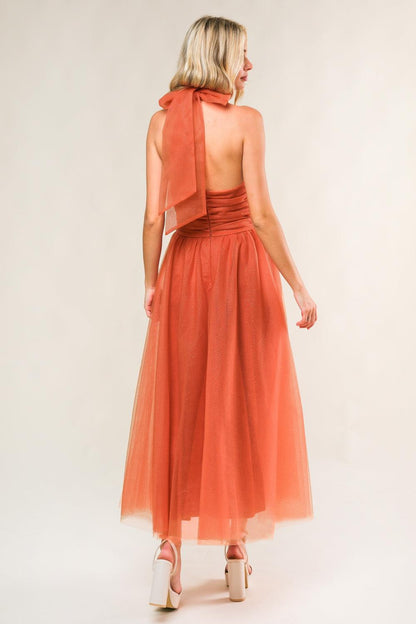 EVERY NOW AND THEN MESH MIDI DRESS Flying Tomato