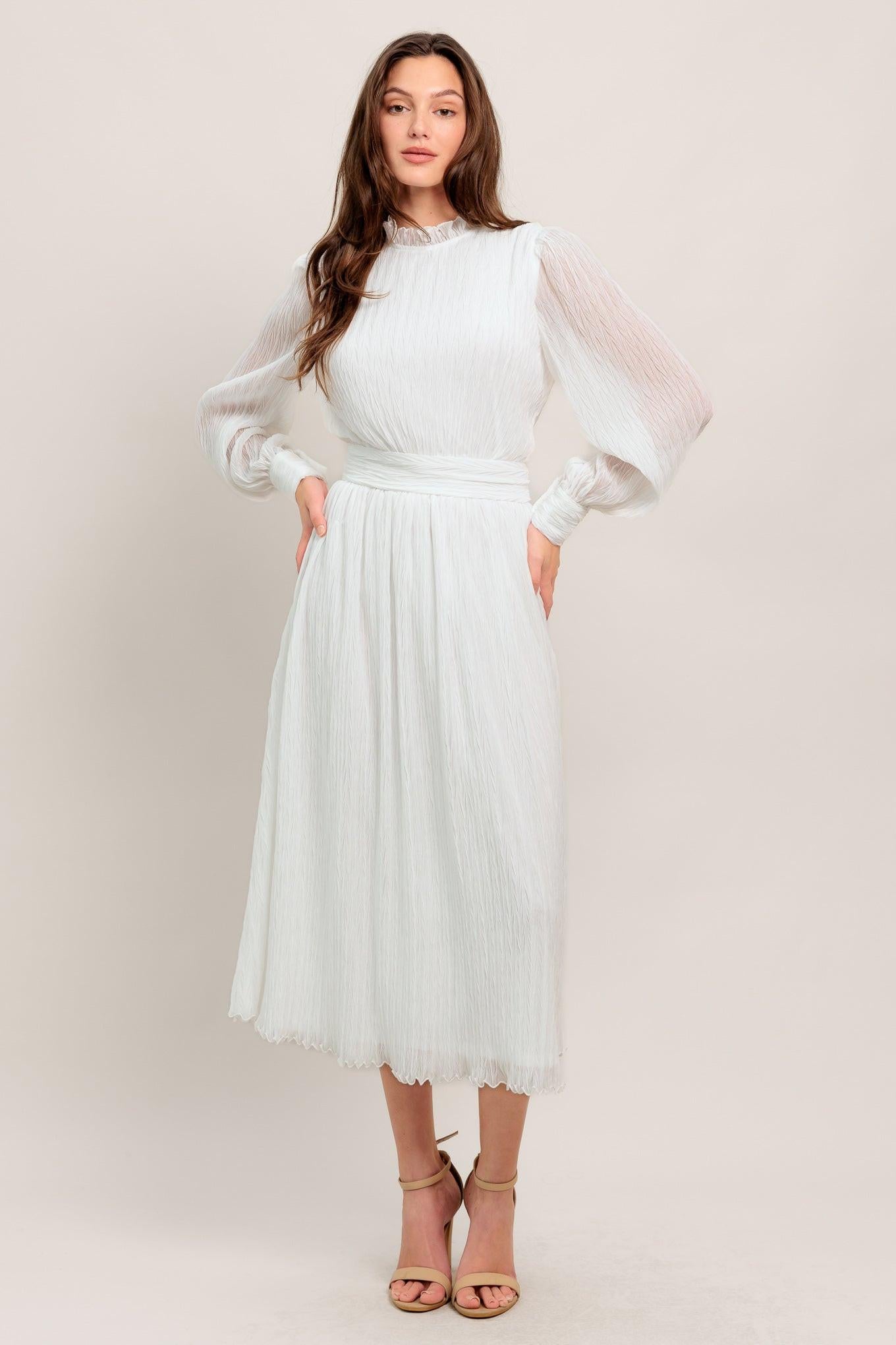 FOREVER WAITING WOVEN MIDI DRESS Flying Tomato